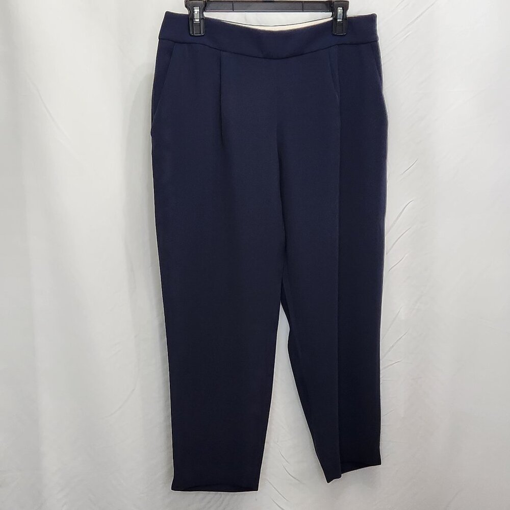 J Crew Curator Pleated Dress Pants Womens 6 Navy Blue Casual Office Preppy TT01